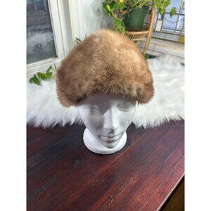 Vintage fur winter cute hat 1940s fashion accessories Christine original
